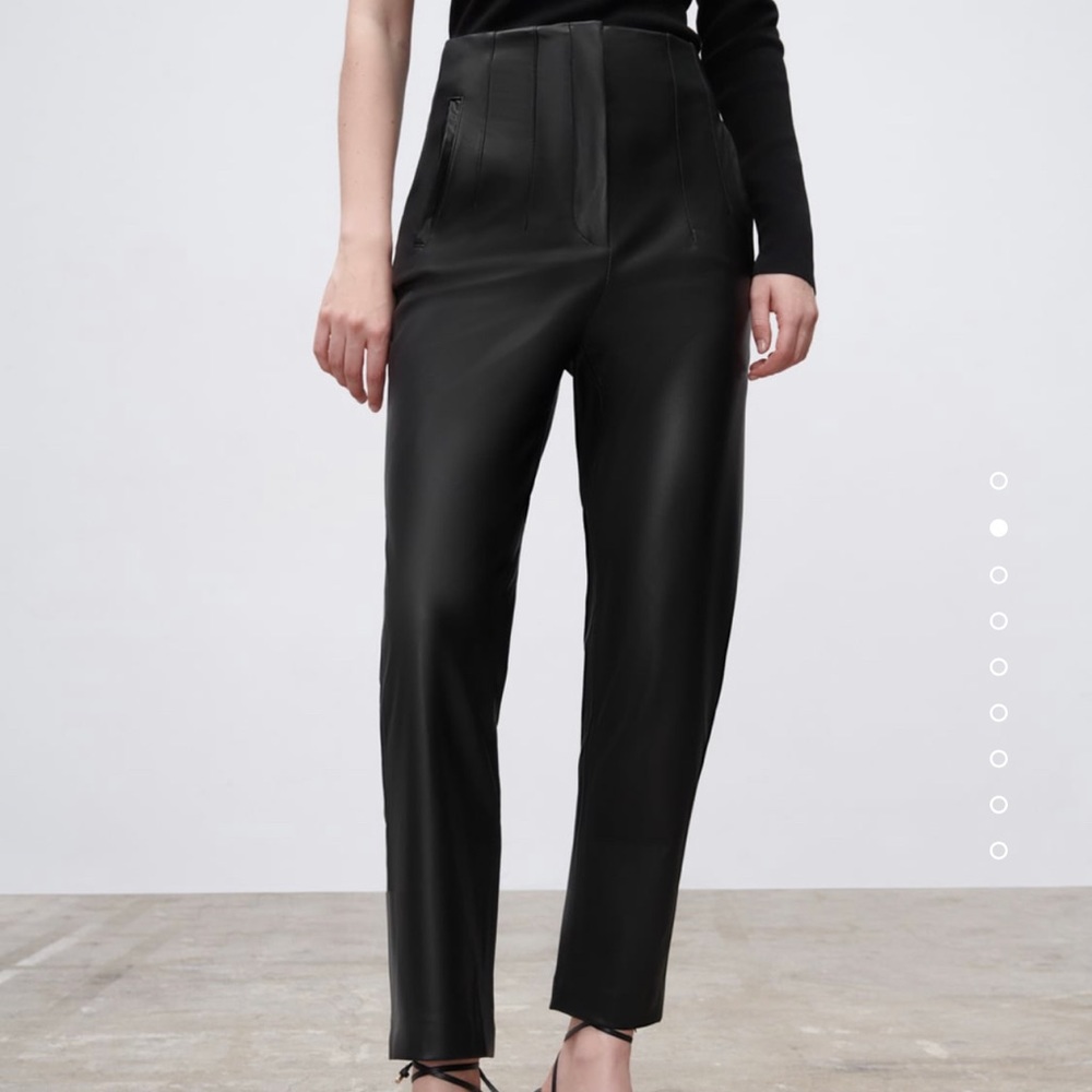 Zara High Waisted Vegan Leather Pants